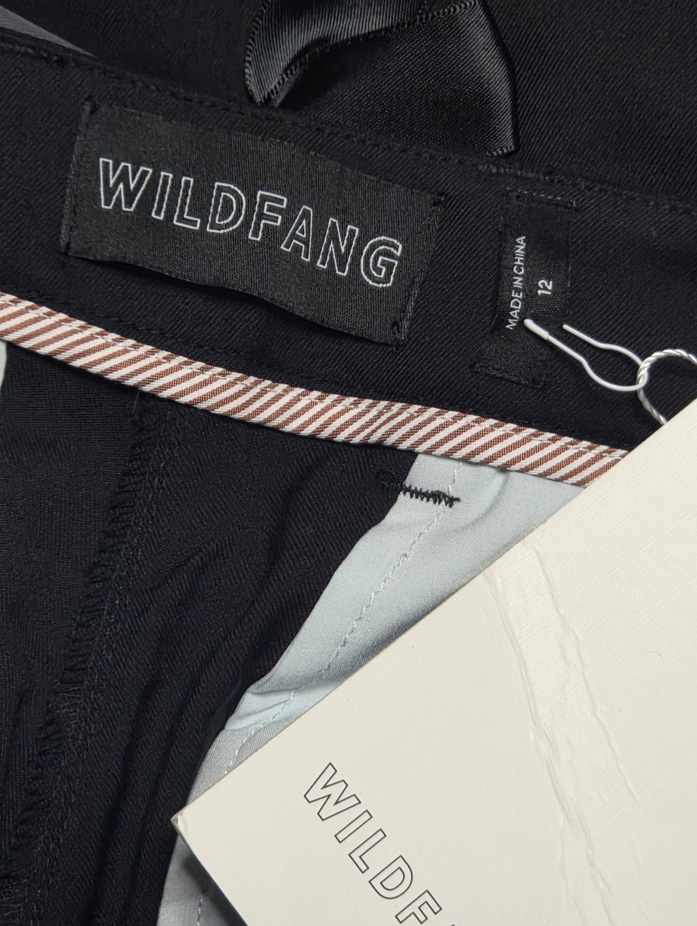 WILDFANG The Empower Bow Trousers Pants Black 12 NWT - Picture 10 of 10
